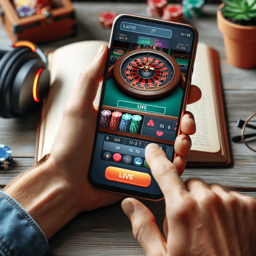 Mobile casino gaming on smartphone