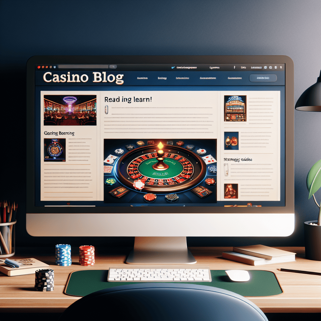 Casino blog on computer screen