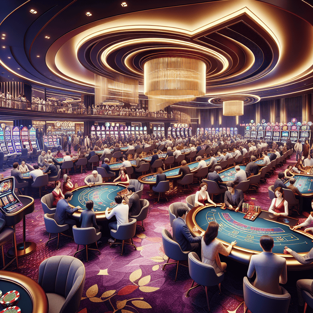 Casino interior with people enjoying games